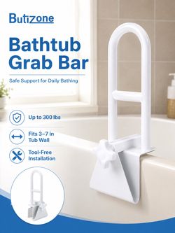 Bathtub Safety Grab Bar  BSH4569 NEW in box White Butizone