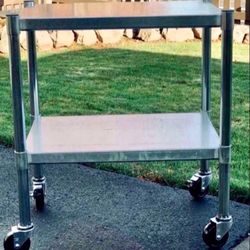 Stainless Steel Table With Wheels 