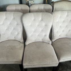 Set 5 Upholstered Dining Chairs 