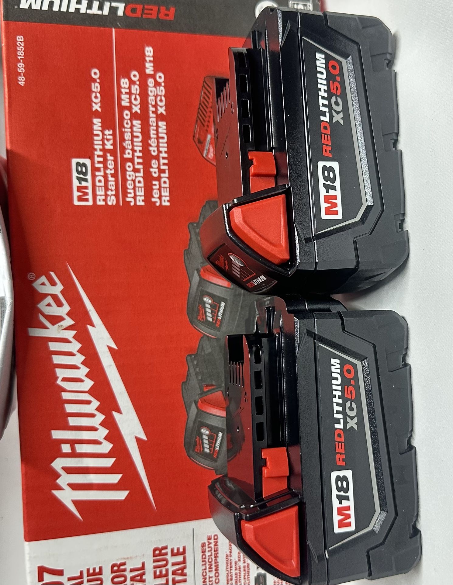 Milwaukee M18 18-Volt Lithium-Ion XC Starter Kit with Two 5.0Ah Batteries 