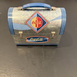 Coca-Cola Retro Metal Lunchbox Tin – Blue Handle – Vintage Style Collectible
