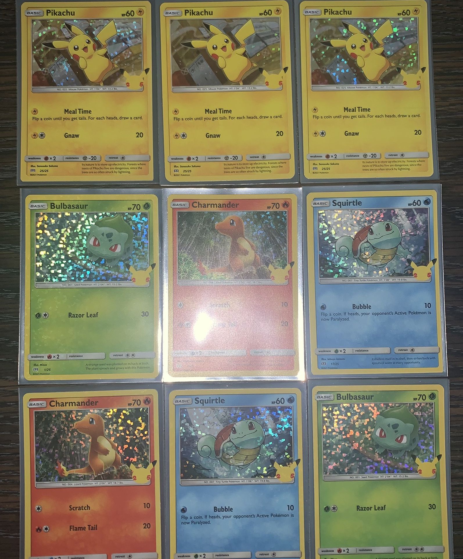 25th Anniversary Holo Pokémon Cards