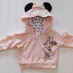 Disney Baby Girls Clothes 0-3 Months Pink Minnie Mouse Ears Bow Hoodie