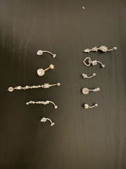 10pc 14G Stainless Steel Belly Button Rings – Never Worn $12 OBO