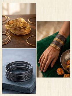 Gold and Silver Tone Bangle Bracelet Set