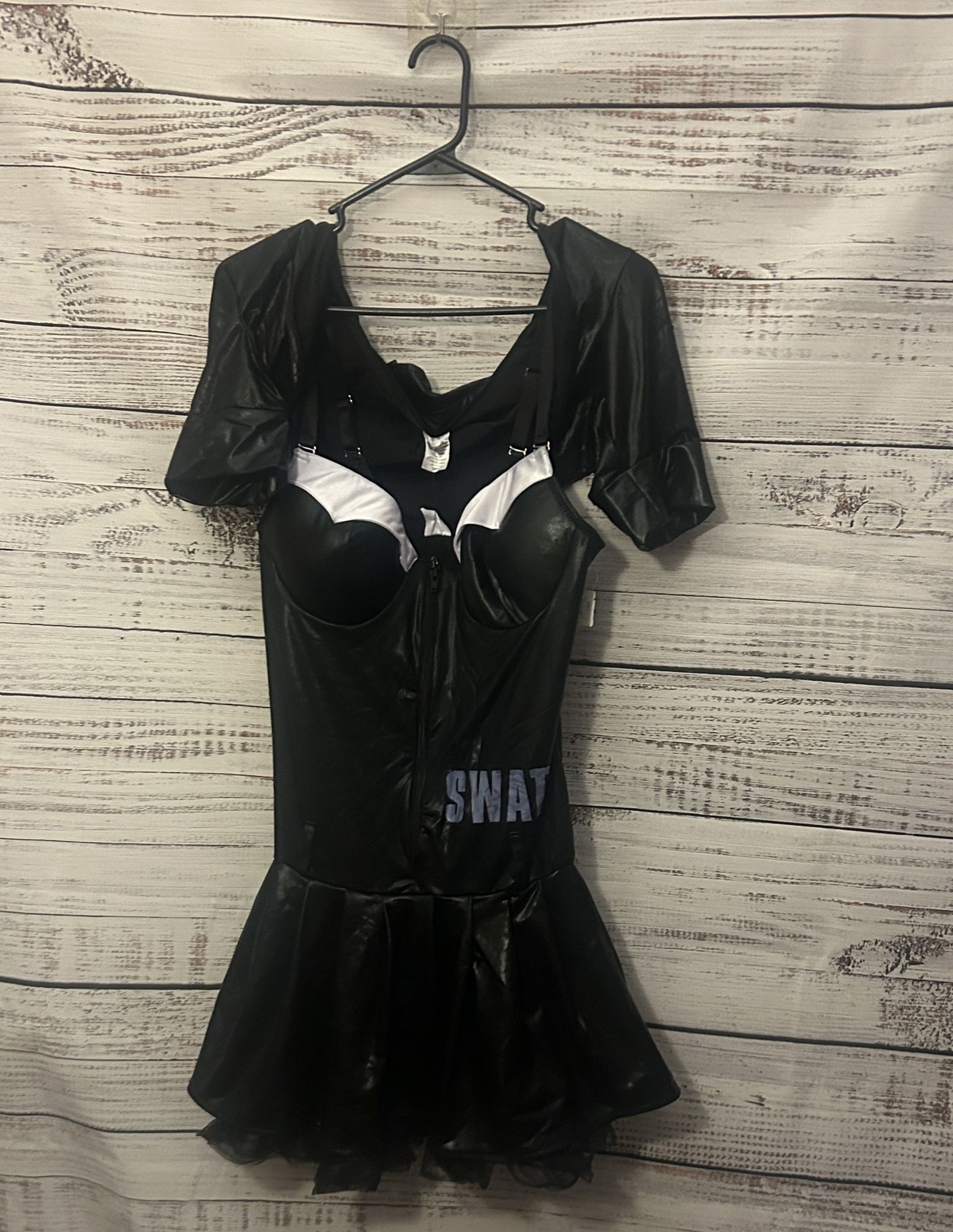 NWT women Black SWAT Costume Dress size large 