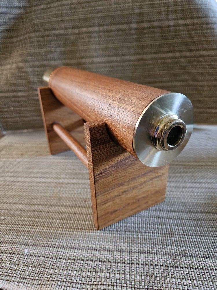 Wood/Brass Kaleidoscope With Wood Stand