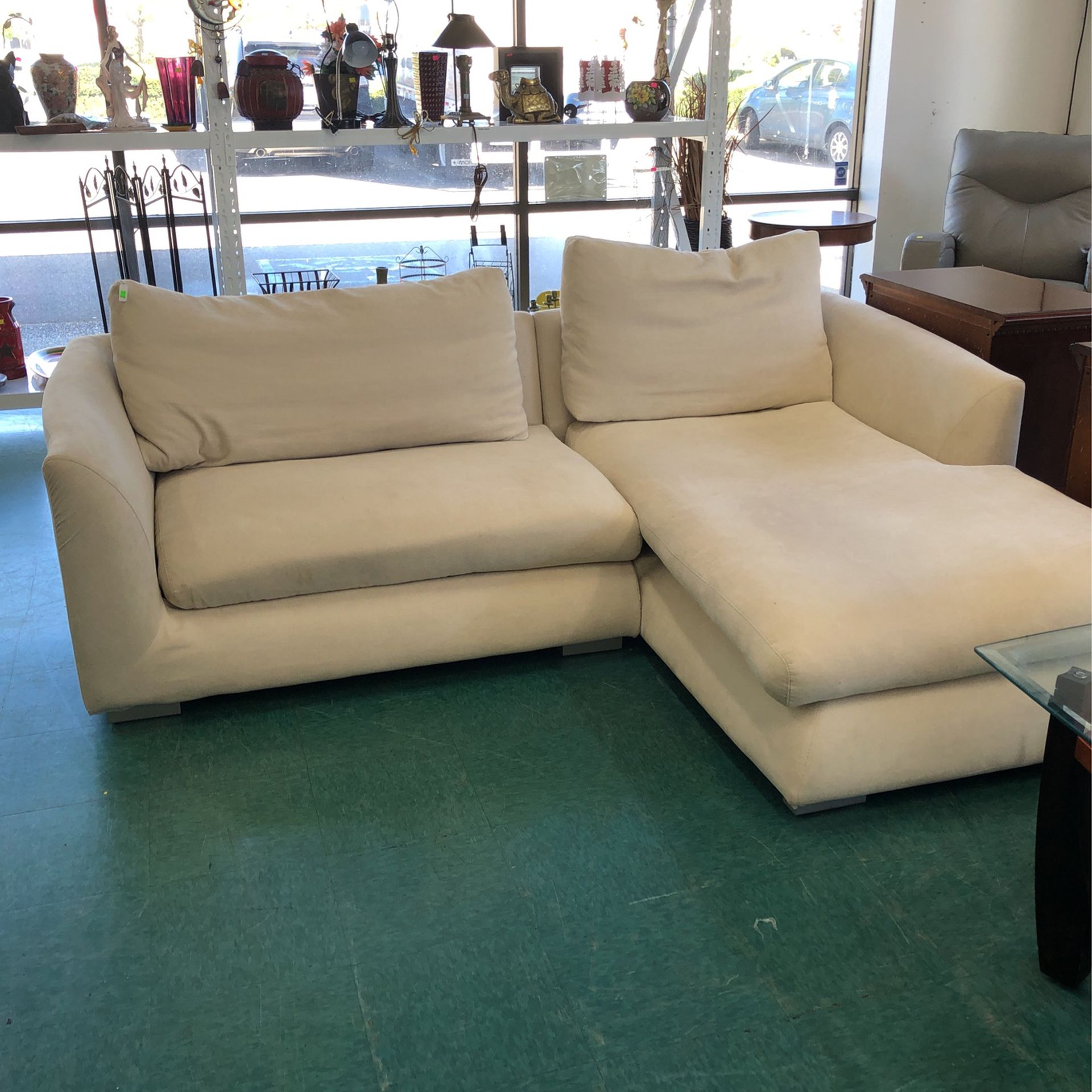Mario Caps Feathers Chaise Sectional