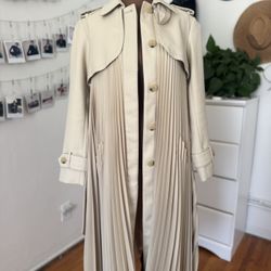 Sandro PLEATED TRENCH COAT WITH BELT  