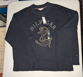 New women xl Tommy Hilfiger Navy Anchor Knit Sweater