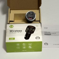 Bluetooth 5.3 FM Transmitter for Car, 3.0 Wireless Bluetooth FM Radio Adapter Music Player FM Transmitter/Car Kit with Hands-Free Calling and 2 USB Po