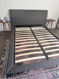 Queen Upholstered Platform Bed Frame - Moving Sale!