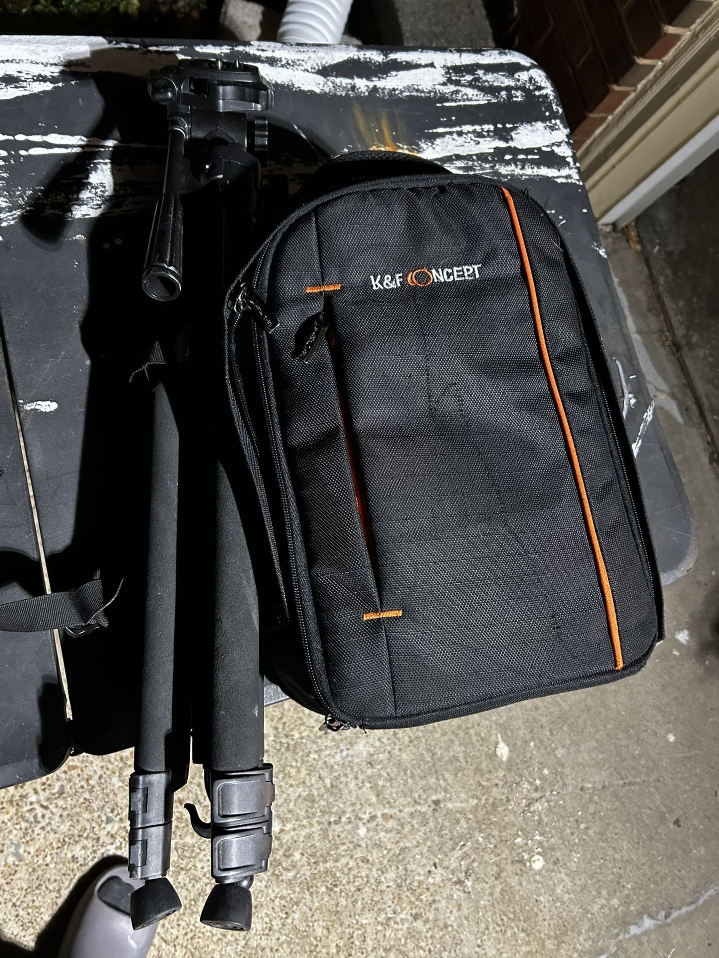 K&F Concept camera backpack and a tripod