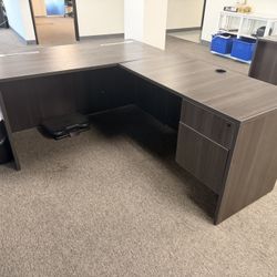 L Shape Office Desk  Gray 