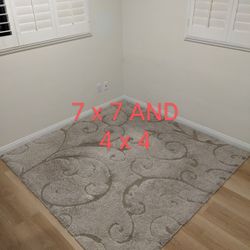 7 x 7 Square Neutral Rug Carpet