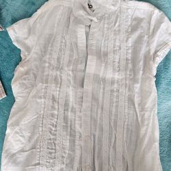 White Ladies Button Up Shirt
