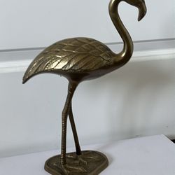 Large 13.5 Brass Flamingo Statue   VERY RARE 