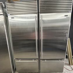 Stainless Steel Sub Zero Built In 60” Refrigerator Set 