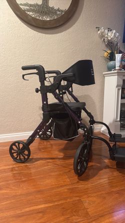 ELENKER  Transport Wheelchair Combo, 2 in 1 Rolling Walker