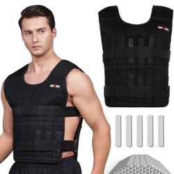 Adjustable Weighted Vest 44LB Workout Weight Vest Training Fitness Weighted Jacket for Man Woman (Included 96 Steel Plates Weights)  Retail for $188.0
