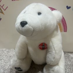 VINTAGE COCA COLA POLAR BEAR 1994 WHITE PLUSH! 12 INCH