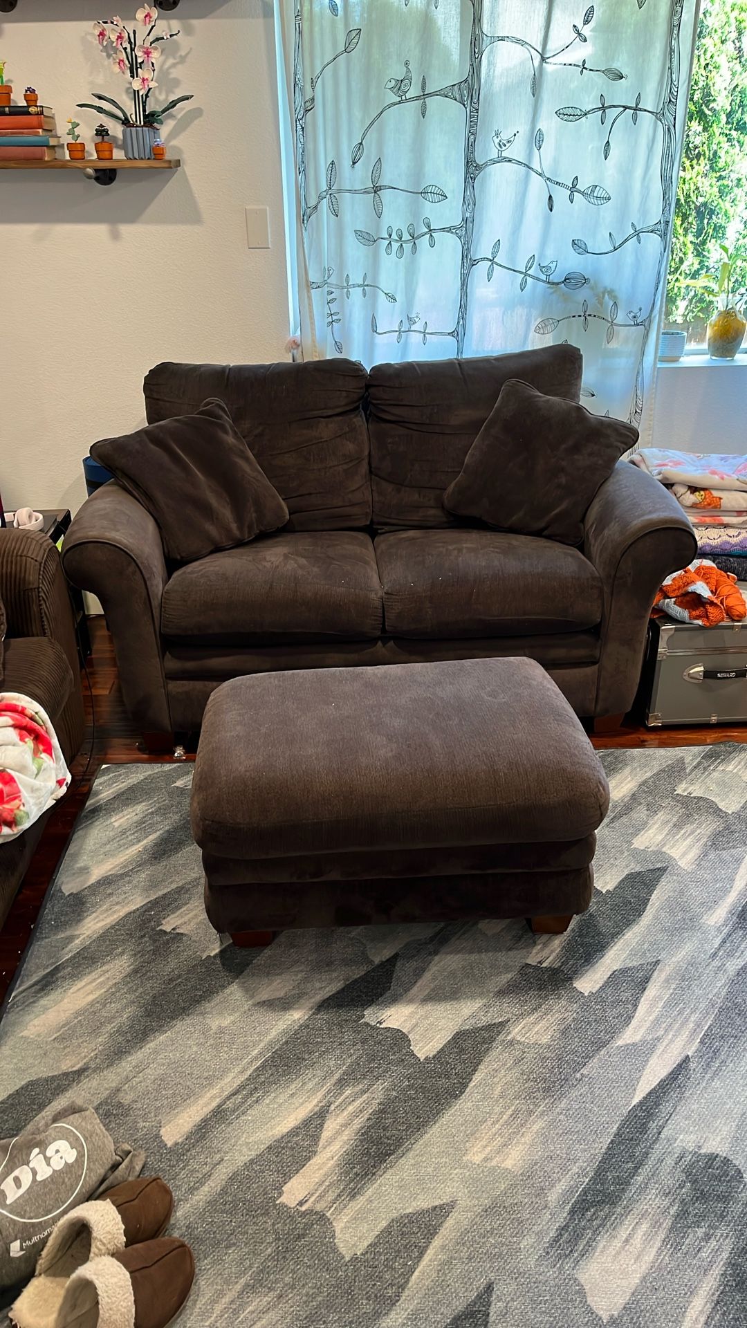 Love Seat With Ottoman