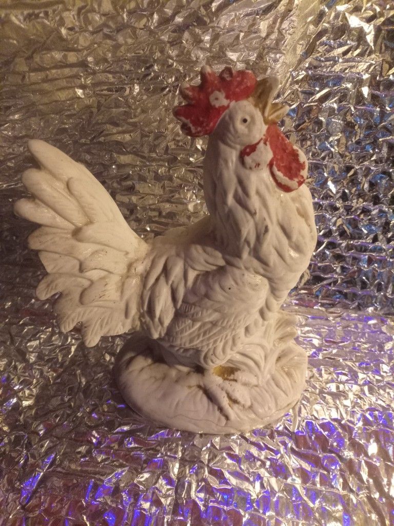 White Porcelain Rooster Figurine