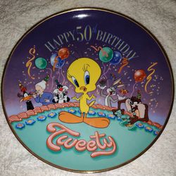 Happy 50th Birthday Tweety Limited Edition Plate 1993