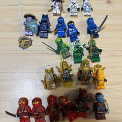 LEGO Ninjago Minifigure Lot – 21 Figures – Gold, Kai, Jay, Lloyd, Zane, Villains – Rare Bundle 