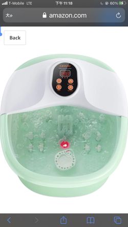 Foot Bath Massager, Heated Foot Soaker with O2 Bubbles, 14 Massaging Rollers for Tired Feet Stress Relief Home Use