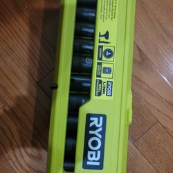 RYOBI 11 PC. 1/2" Drive SAE Deep Impact Socket Set

