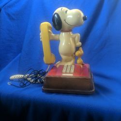 Vintage Snoopy And Woodstock Push Button Phone 