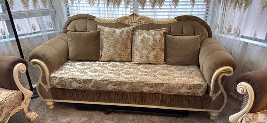 Luxury Turkish Solid Wood Sofa Set – 3 Piece (Original $5,000)