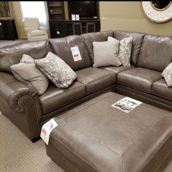 Roleson Quarry Leather Sectional 2 Piece 