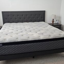 LIKE NEW Bedroom Set: Bed, Mattress , Dresser, Night Stands ,tv