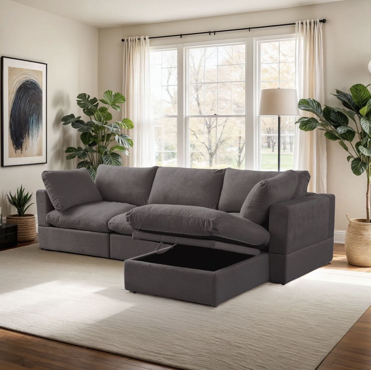 50% OFF FINANCING AVAILABLE Cloud Dark Gray Modular Sectional Couch Sofa With Free Delivery