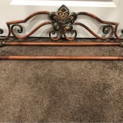 Brand new thick rustic metal wall decor with 2 curtain rods