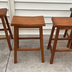 New, Set of 4, 24" Trenton Counter Height Barstools, Walnut – Threshold