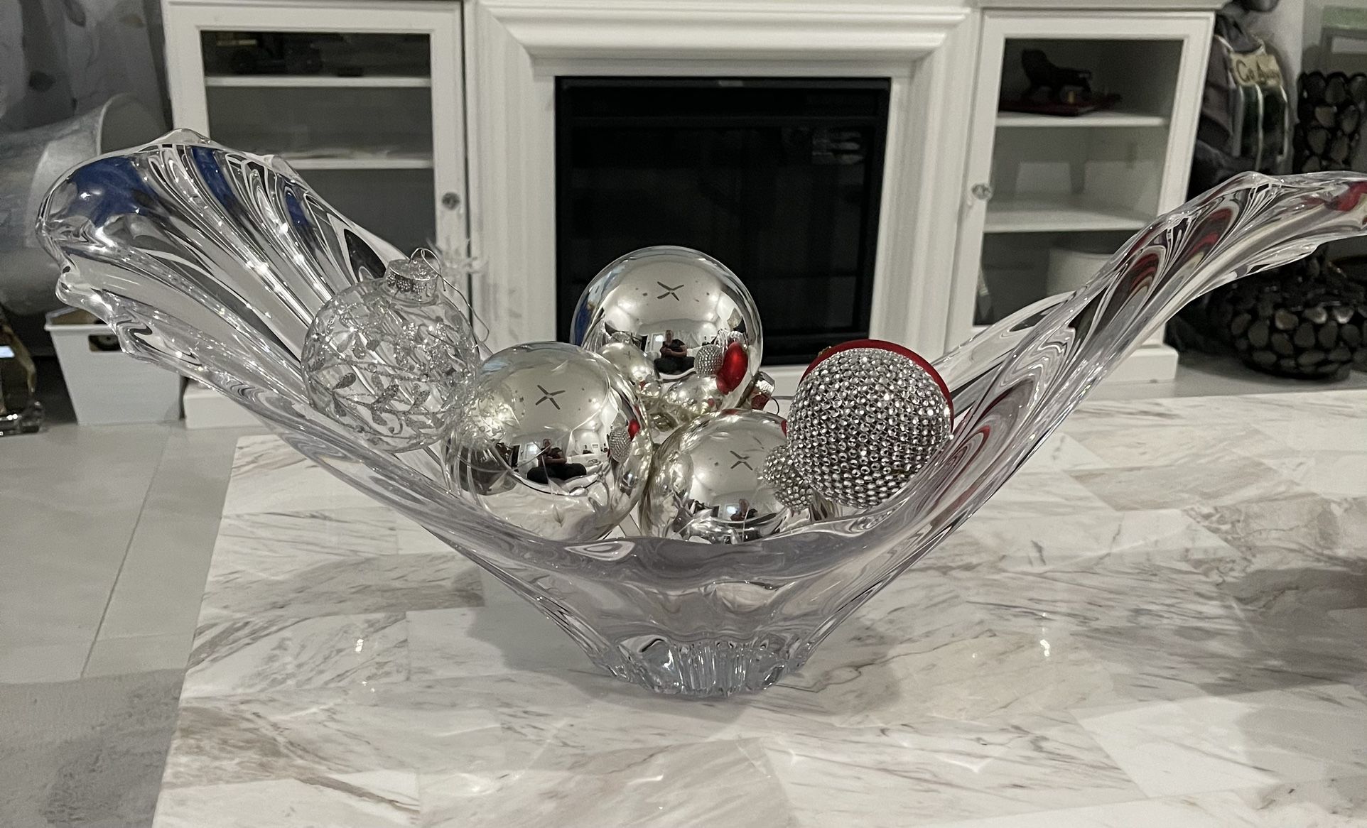 Mid-Century Modern Hand Blown Crystal Centerpiece By Art Vannes Cofrac Verrier