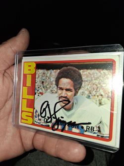 1972 SIGNED O. J. SIMSON BILLS CARD