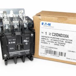 Eaton C25DND330A 30A 3-Pole Contactor 120v Coil NEW