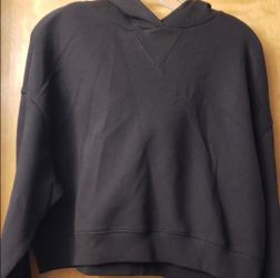 Womens Black Crop Hoodie Size L