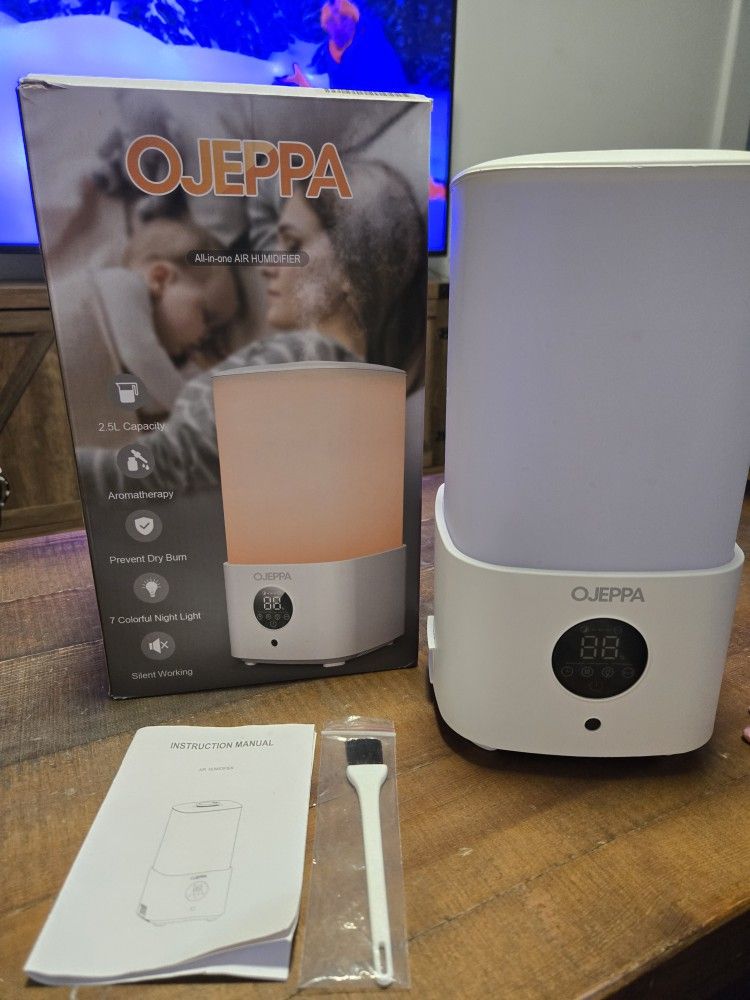 Ojeppa 2.5L Humidifier β Cool Mist, LED Light, Aroma Diffuser