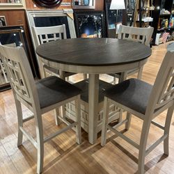 60” Oval Counter Height Set/ 42” Extendable Counter Height Table