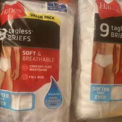 2 9 Pack Tagless Boxer Briefs Brand new (size Large)