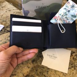 Valentino Garavani Lux Leath Double Fold Wallet.  New