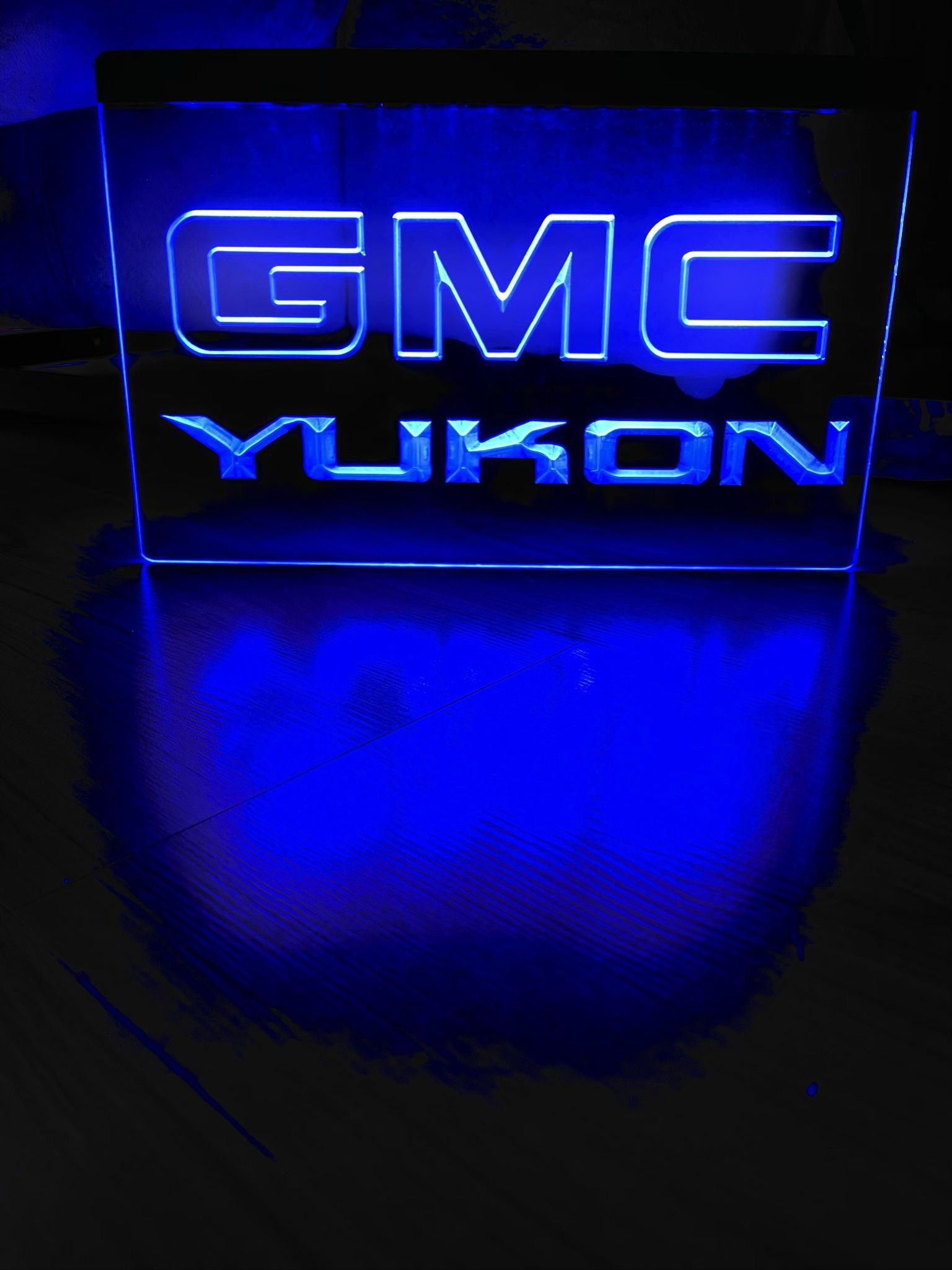 GMC YUKON LED NEON BLUE LIGHT SIGN  8x12