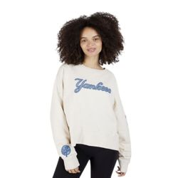 Women’s Pro Standard New York Yankees Varsity Blue Fleece Crew Neck Cropped Sweater
