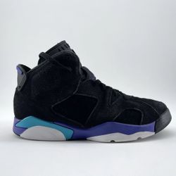 Air Jordan 6 Retro Aqua Black Shoes Sneakers Youth Size 2.5 Y