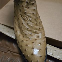 Mens Ostrich Skin Boots With BELT 11D